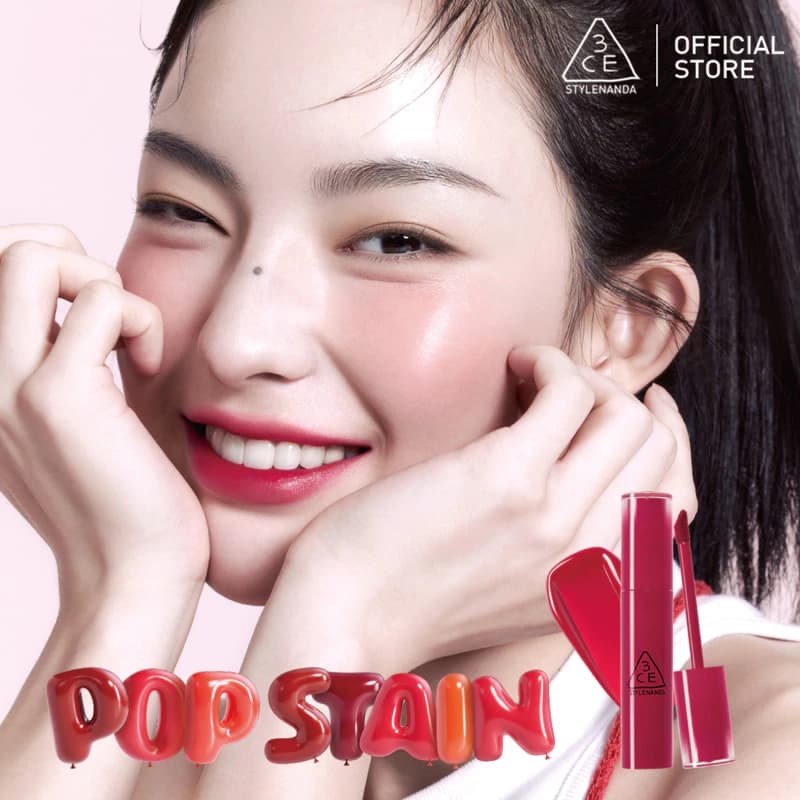 Son tint 3CE lên môi chuẩn sắc lâu trôi 3CE Lazy Pop Lip Stain 4.5g