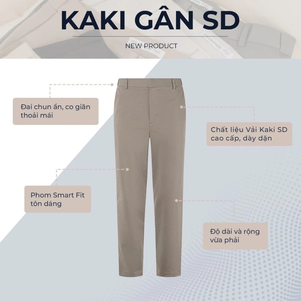 Quần dài nam SD Kaki gân Hàn Quốc chuẩn form tôn dáng sang trọng - POLOMANOR